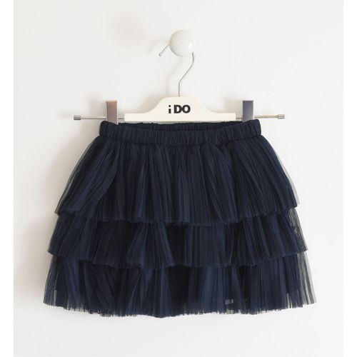 Pleated tulle skirt with satin lining