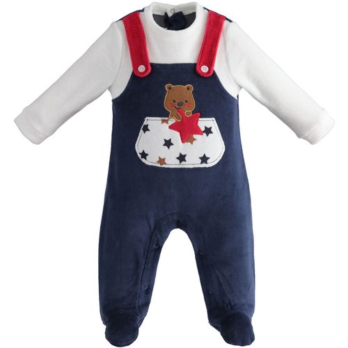 Fake dungaree and pocket chenille boy's jumpsuit