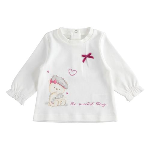 Very sweet, long-sleeved, 100% cotton t-shirt with small bow