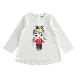 Crew-neck, 100% cotton girl's t-shirt with different prints