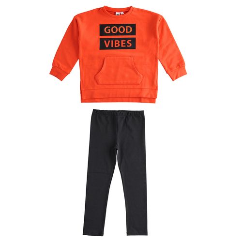 Completo felpa "Good Vibes" e leggings
