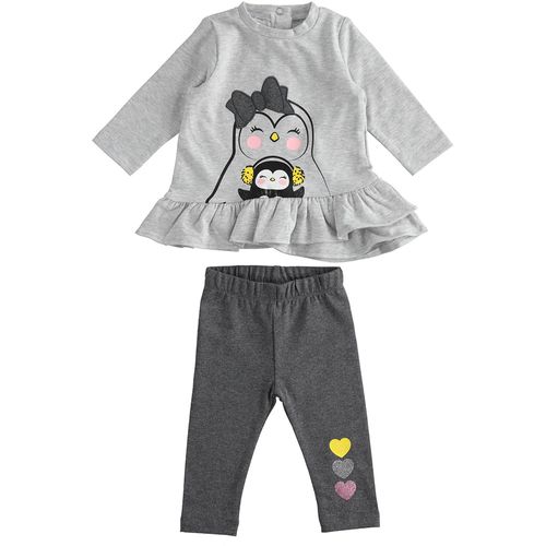 Completo maxi maglia con pinguino e leggings