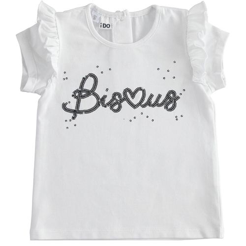 Girl's jersey T-shirt with sequin embroidery - 44290