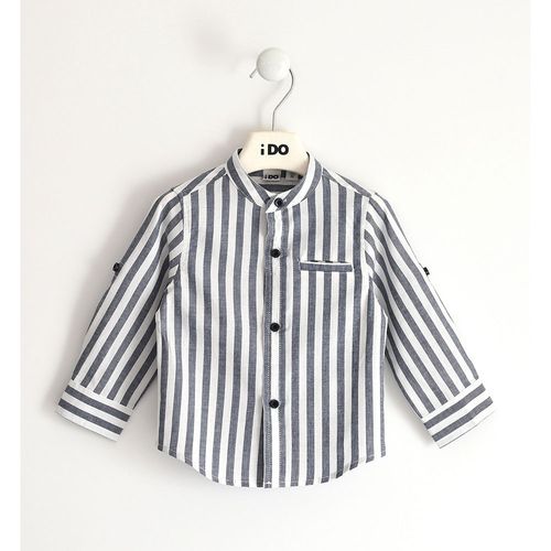 Korean boy shirt with striped pattern with clutch bag -44201