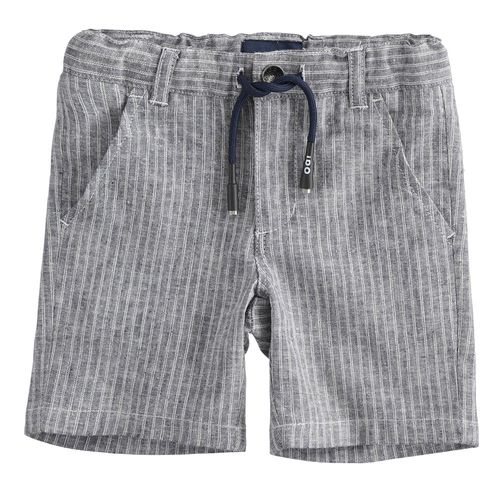 Elegant baby bermuda shorts in linen with striped pattern - 44261