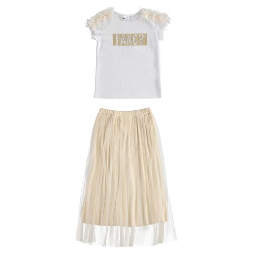 Two-piece girl outfit with t-shirt and tulle skirt - 44557