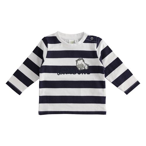Newborn cotton striped patterned crewneck t-shirt - 44085