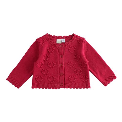 Newborn cardigan with hearts in cotton tricot - 44152
