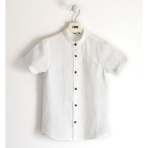Short-sleeved linen boy shirt - 44386