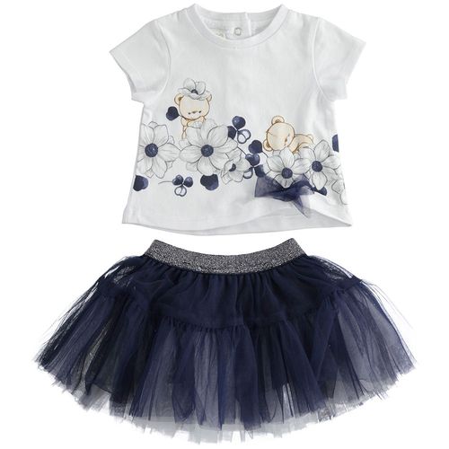 100% cotton t-shirt and tulle skirt set - 44136