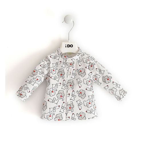 Baby shirt with all over print of puppies and elephants - 44102