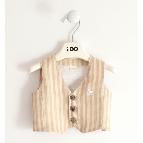 Newborn striped patterned linen vest - 44099