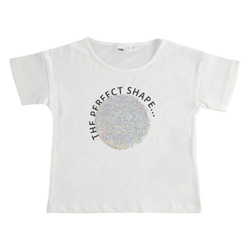 T-shirt bambina in in cotone con paillettes reversibili - 44867