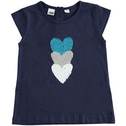 Girl's cotton T-shirt with reversible sequins - 44748