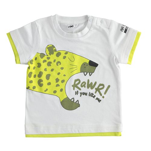 Children's cotton t-shirt with leopard - 44677