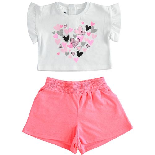 T-shirt with hearts and shorts set - 44785