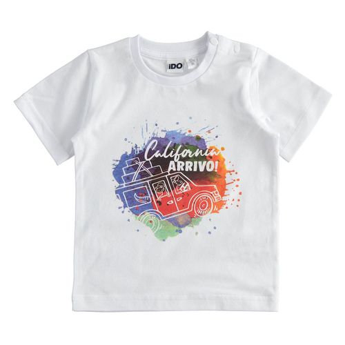 Children's cotton t-shirt with spray effect print - 44679
