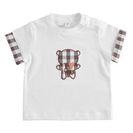 Baby cotton t-shirt with check teddy bear - 44603
