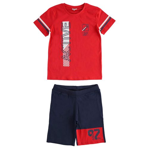 100% cotton jersey sporty T-shirt and shorts set - 44841