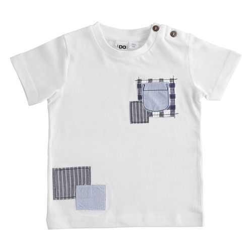 Boys cotton T-shirt with patches - 44239