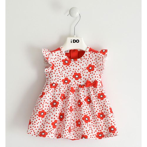 Dress effect romper for baby girl with flowers - 44650