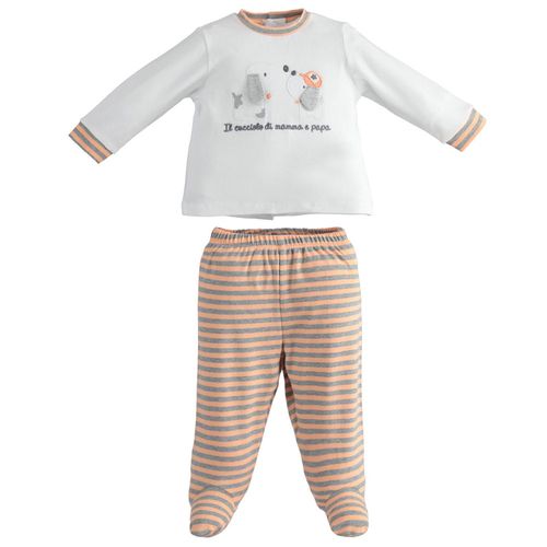 Newborn onesie with feet and doggies applications - 44049