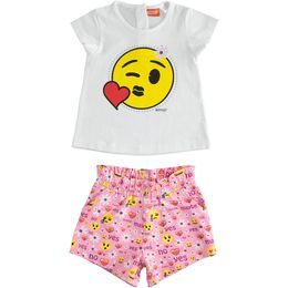 Stretch jersey t-shirt and short trousers Emoji print set - 44787