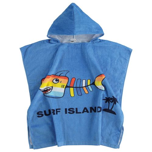 100% cotton poncho model bathrobe with colourful shark - 44955