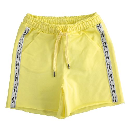 Short trousers 100% cotton for girls with lurex side bands - 44876