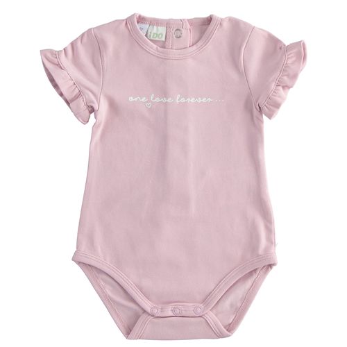 Baby girl bodysuit with short gathered sleeves - 44158