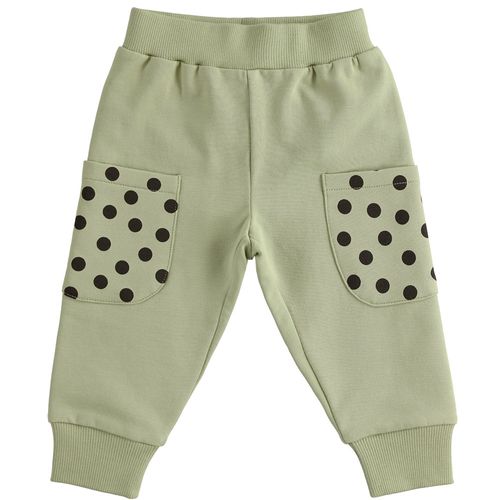 Girl's tracksuit trousers with polka dots