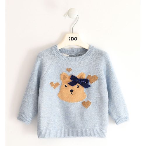 Little girl sweater with teddy bear