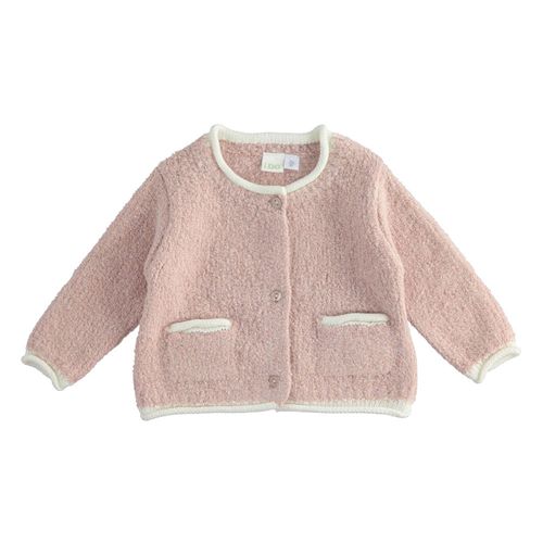 Bouclé knit baby girl cardigan
